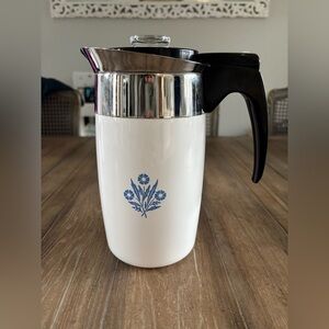 ✨Vintage Corning Ware 6-cup Electric Coffee Percolator Blue Cornflower✨